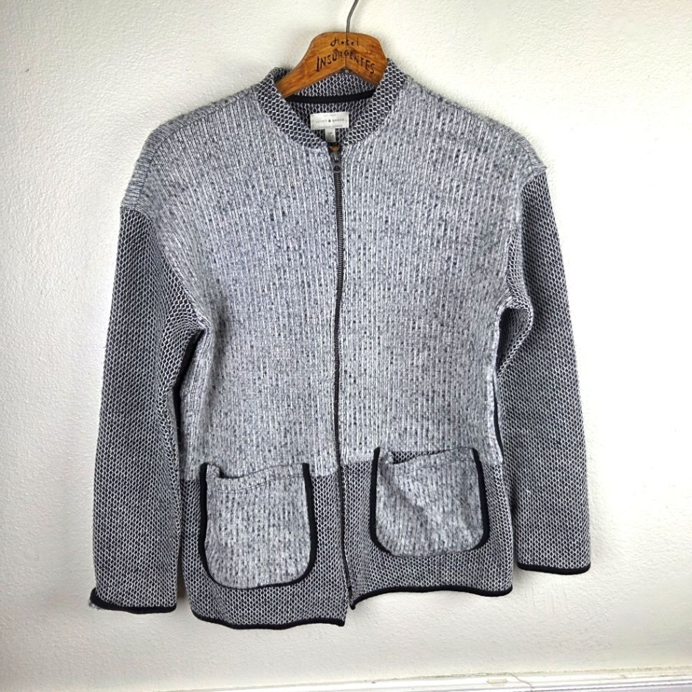 Lucky Brand Women's Gray Knit Zip-Up Cardigan Sweater Size Small/SM
